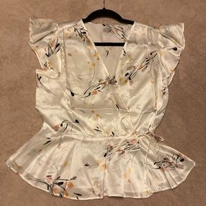 short sleeve silk blouse